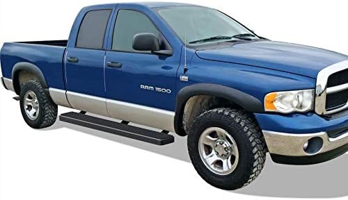 APS 6in Black Stainless Steel Running Boards Compatible with Dodge Ram 1500 2500 3500 Quad Cab 02-08