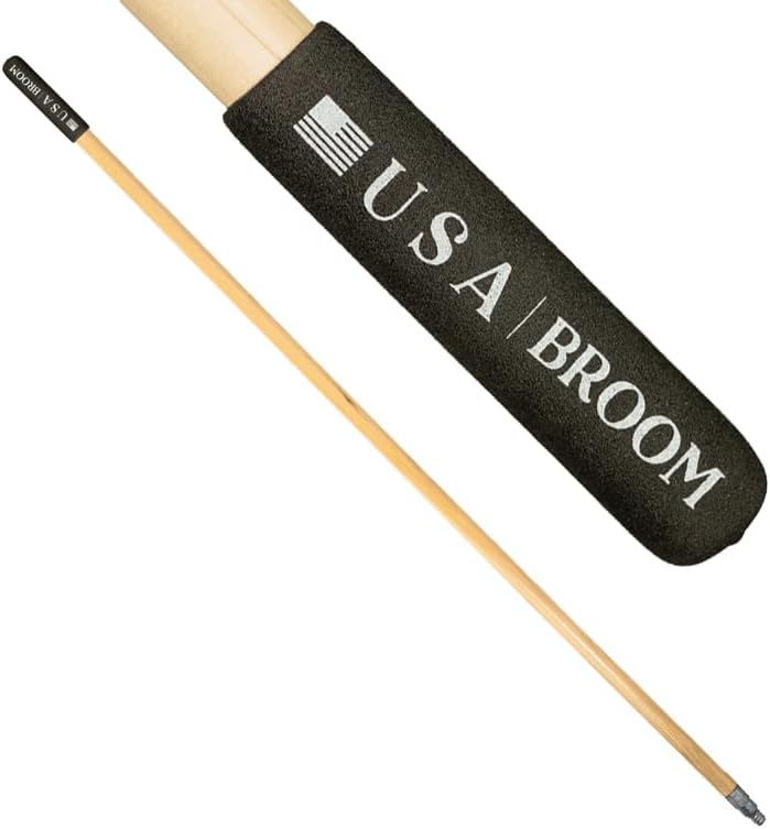 24" Heavy Duty Outdoor Push Broom with 60" Handle. Ideal for Ashpalt, Concrete & Heavy Debris. Durable American Made Steel Brackets-Stainless Steel Hardware. No Plastic. 100% Made in The USA.