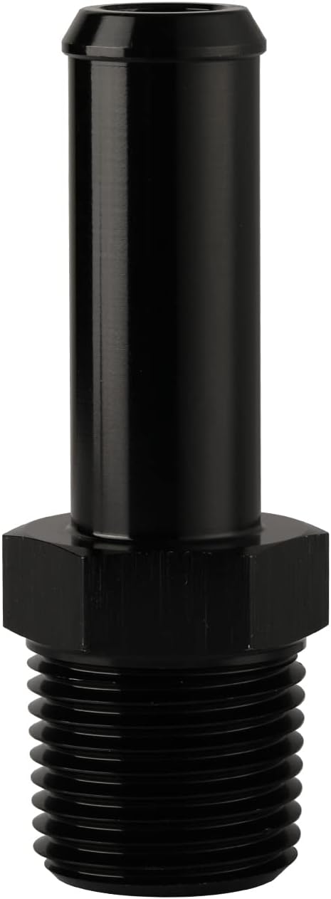1/2 NPT Male to 5/8" Hose Barb Fitting Adapter Nipple Straight Aluminum Black