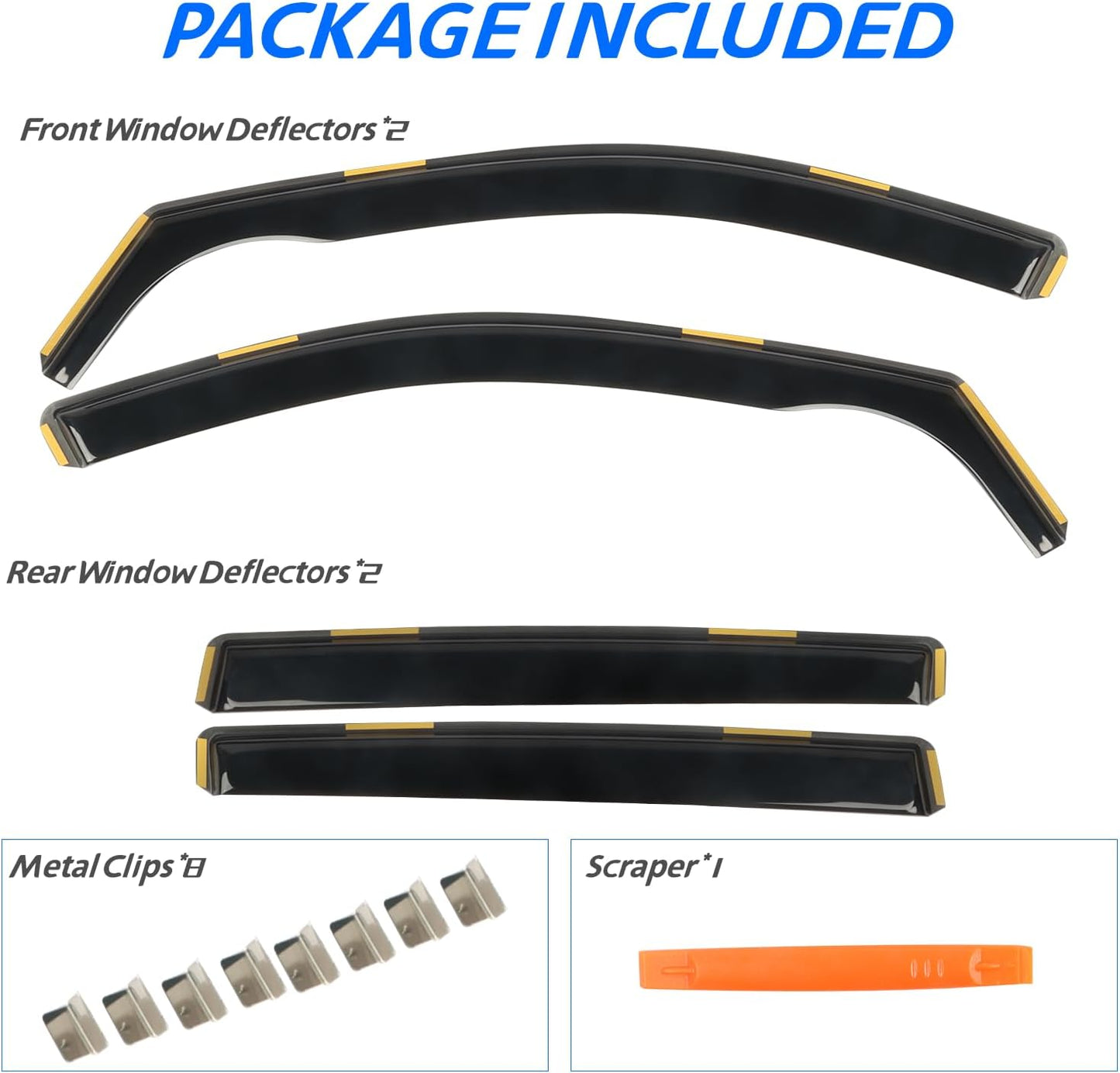 4 PCS in-Channel Window Rain Guards Fit for 2019-2025 Toyota RAV4, Smoke Tinted Vent Window Visors, Window Vent Deflector, Sun Visors Vent Shades, Car Accessories 2020 2021 2022 2023 2024