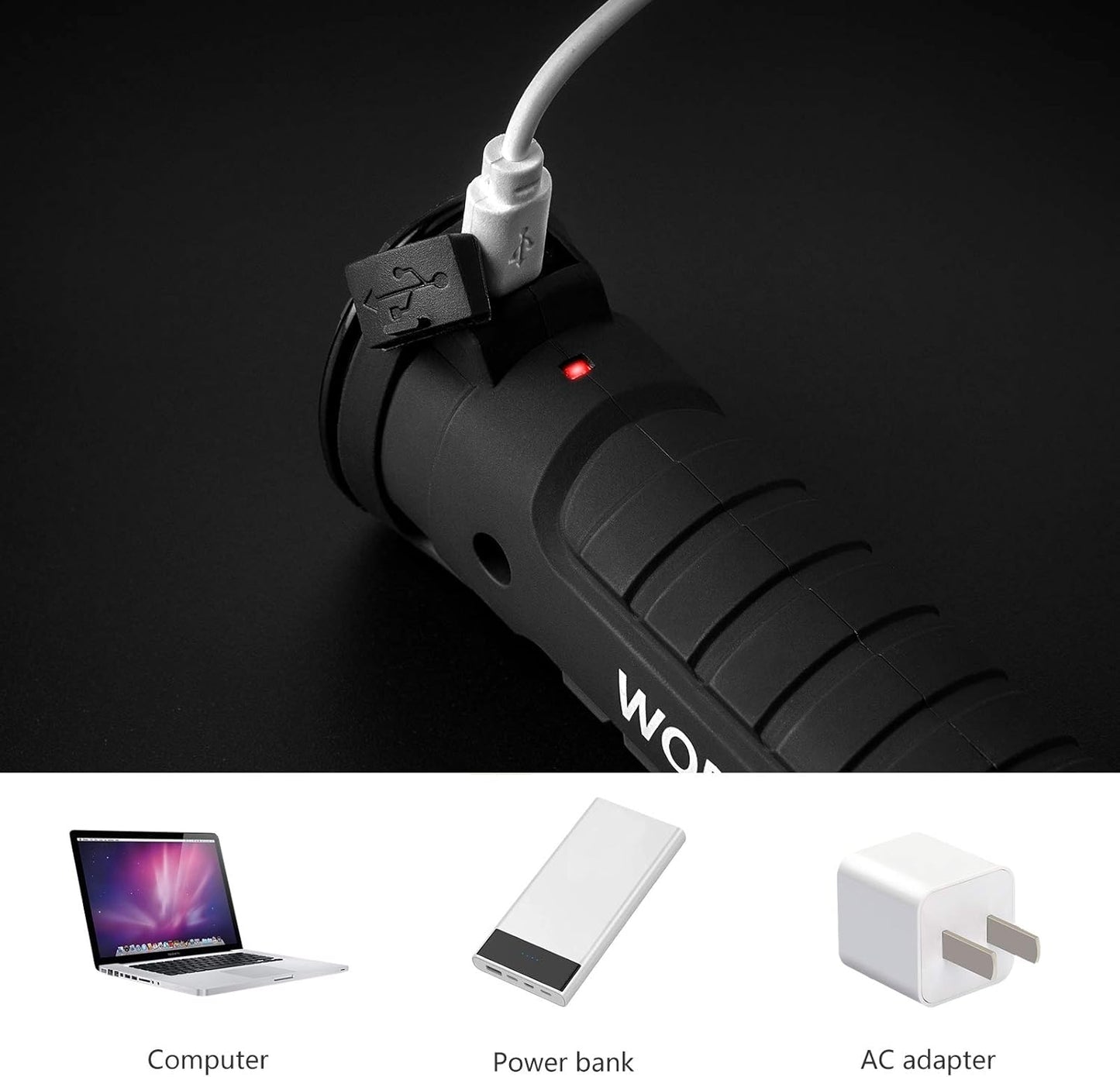 Gifts for Men 4Pack LED Flashlight, Rechargeable Work Lights with Magnetic Base Hook 360°Rotate and 5 Modes Bright LED Flashlight Inspection Light for Car Repair, Grill and Outdoor Use