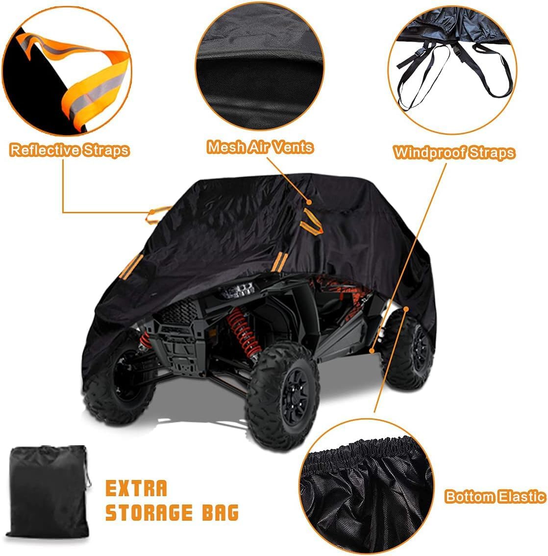 UTV Cover Waterproof Heavy Duty Oxford Cloth All Weather Protection Covers for Polaris RZR Ranger Can-Am Defender Teryx Pioneer Side by Side UTV Accessories, 2-3 Seater
