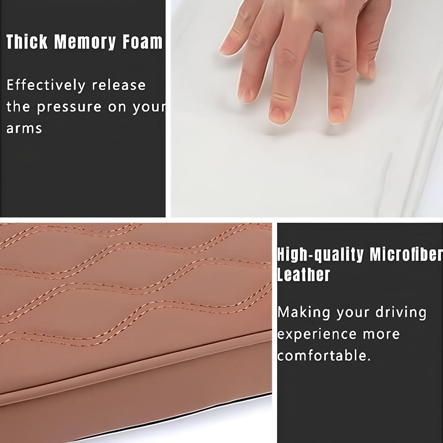 Leather Car Armrest Box Mat - 2023 New Waterproof Car Center Console Cover Mat, Universal Armrest Mat, Leather Car Armrest Cover for SUV/Truck/Vehicle (B-Gray)