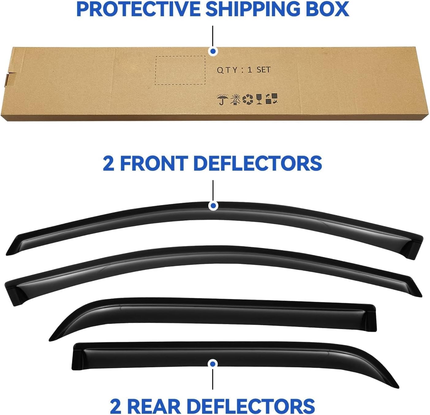 Window Visors Rain Guards Shield for 2007-2016 GMC Acadia, Out-Channel Window Vent Wind Deflectors Visors Shades for 2007-2010 Saturn Outlook 2017 Acadia Limited