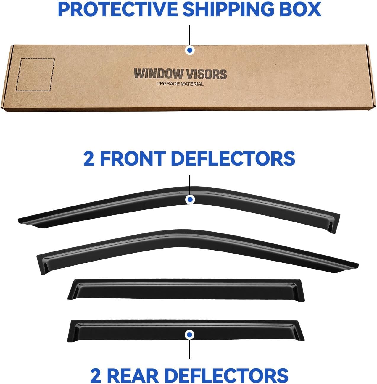 Window Visors Rain Guards for 2018-2024 Ford Expedition, Out-Channel Window Vent Wind Deflectors Visors Shades for 18-24 Expedition XL STX XLT MAX Limited King Ranch Platinum