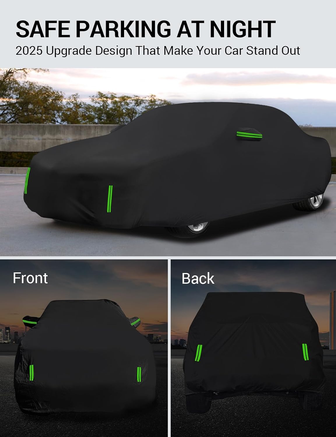 Proadsy 2025 Upgrade Car Cover Custom Fit for Kia Soul 2010-2025, Waterproof All Weather for Automobiles, Full Exterior Cover Rain Snow Sun Protector Indoor Outdoor Car Cover