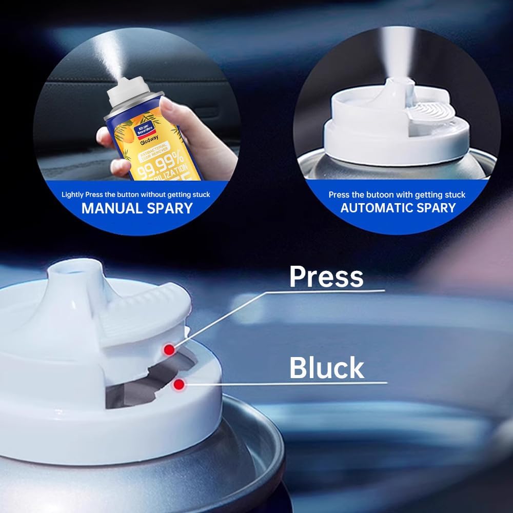 Glodway Whole Car Air Refresher Spray,Odor Eliminator Eliminates Strong Vehicle Odors,Lemon Scent-6 Ounce Spray Bottle (Plack of 3)