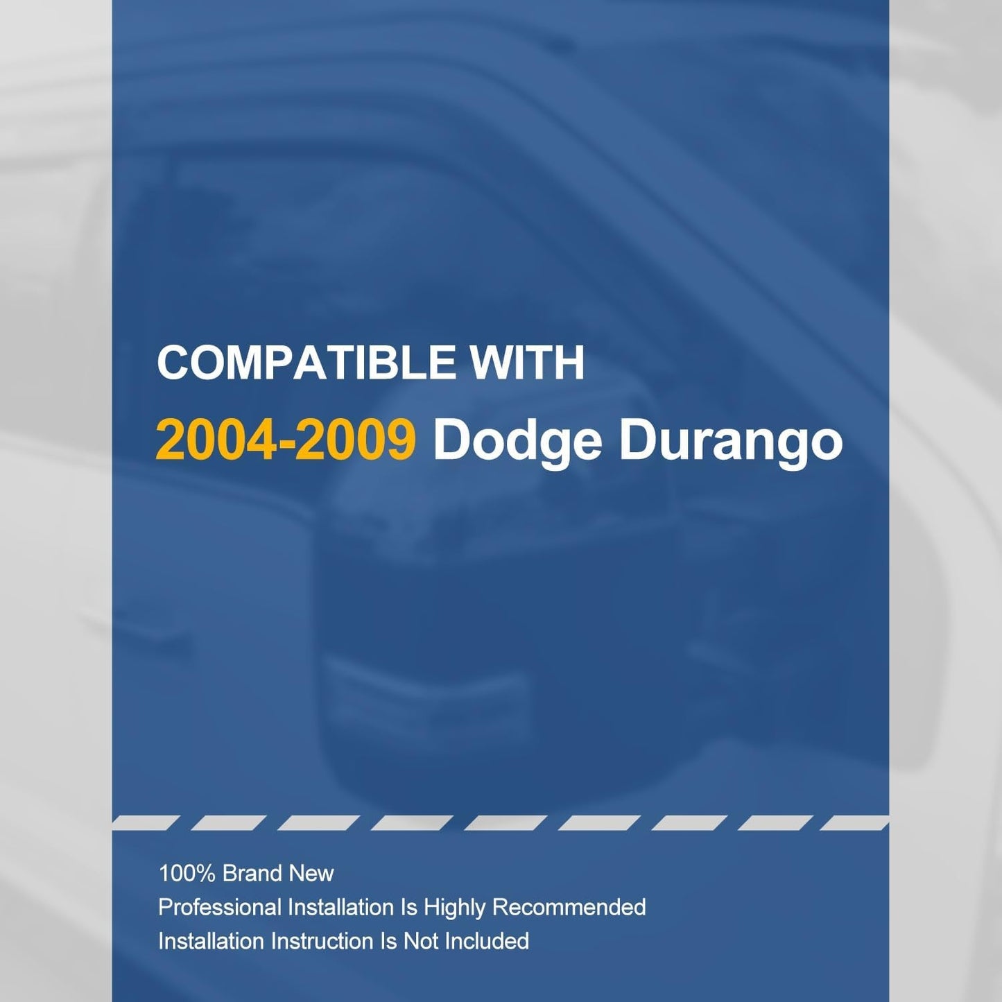 Auto Dynasty 4Pcs Carbon Fiber Pattern Window Visors Compatible with 2004-2009 Dodge Durango, Tape-On Front & Rear Window Deflectors Rain Guards Sun Wind Air Side Vent Shade, Glossy Black