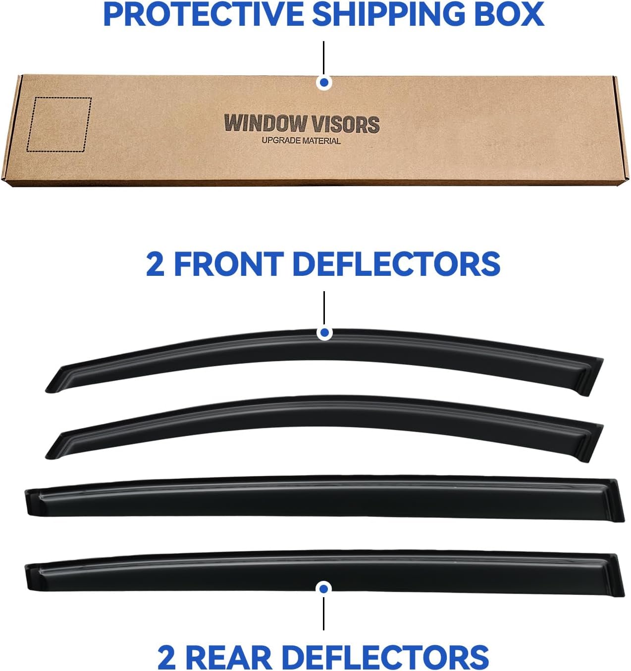 Window Visors Rain Guards for 2011-2016 Kia Sportage, Out-Channel Window Vent Wind Deflectors Visors Shades for 11-16 Sportage