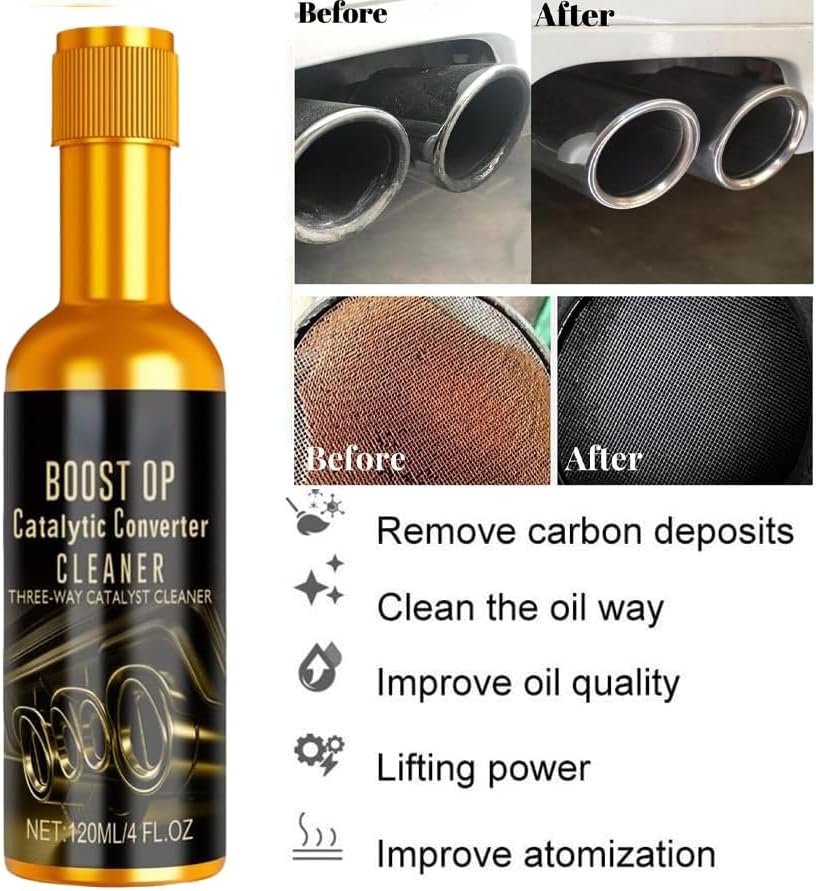 Catalytic Cleaner, Boost Up Catalytic, Boost Up Catalytic Converter Cleaner Auto Parts EngineFuel and Exhaust Pipe Cleaners,Fuel System Treatment Oil for Gas and Diesel Car (2PCS)