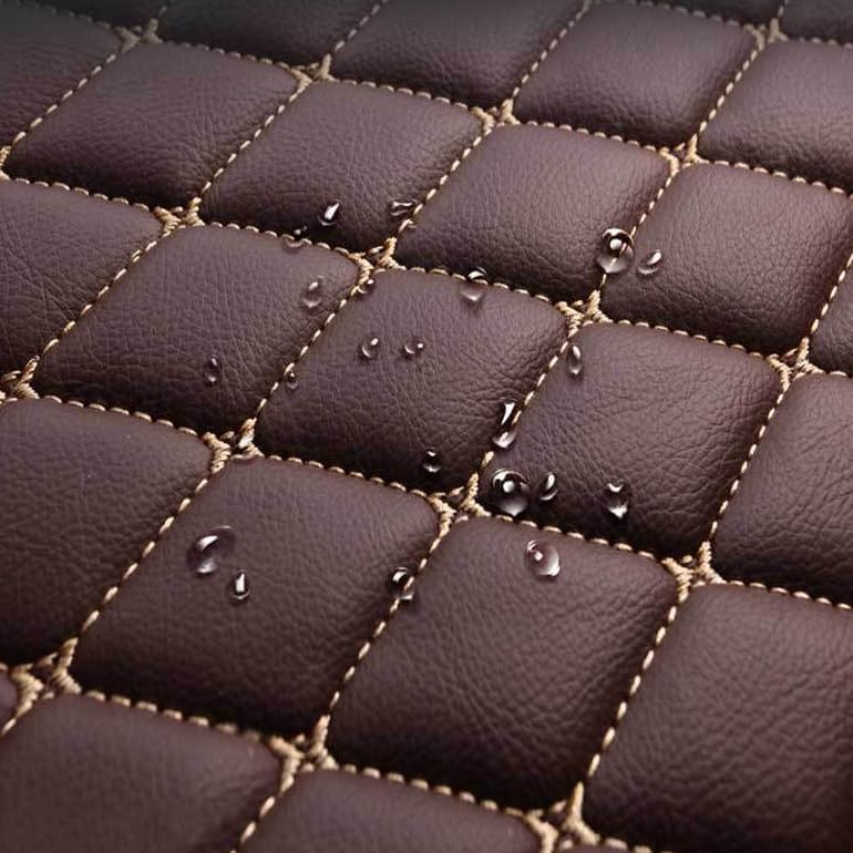 Customized personalized car floor mats, all-weather luxury car floor mats, waterproof and anti slip leather car floor mat lining, 95% customized car, truck, and SUV floor mats (Edge light brown)