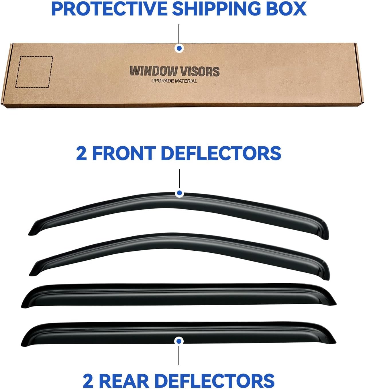Window Visors Rain Guards Shield for 2005-2012 Nissan Pathfinder, Out-Channel Window Vent Wind Deflectors Visors Shades for 05-12 Nissan Pathfinder