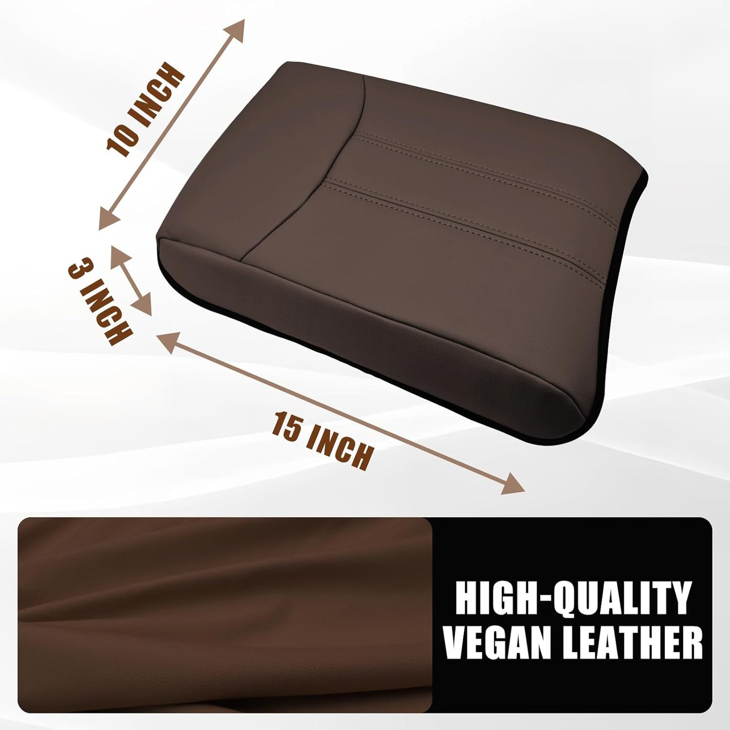 Muslogy Center Console Cover Compatible with Honda Pilot 2023 2024 2025, 2024-2026 Ridgeline/Passport Accessories Armrest Cover Pad Lid Cushion Middle Console Protector Leather Extra Soft(Dark Brown)