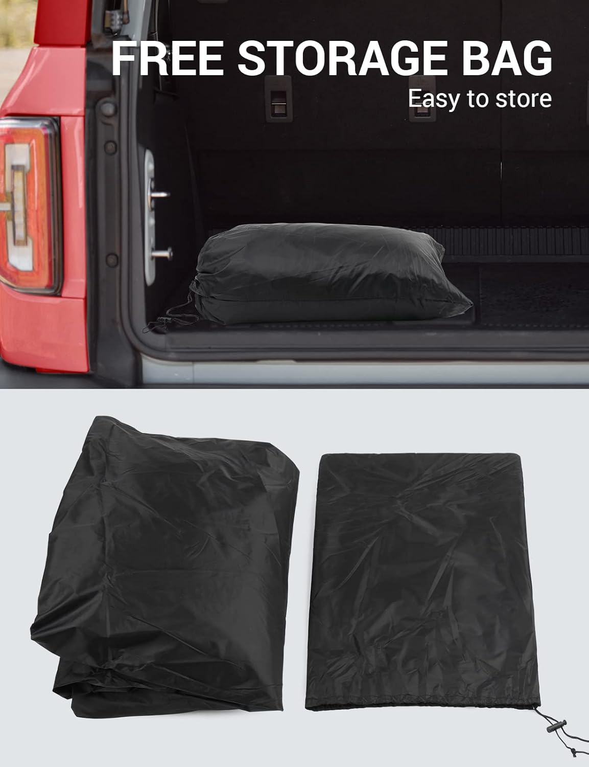Proadsy 2025 Upgrade Car Cover Compatible with Ford Bronco 4 Door 2021-2024 2025 Windproof All Weather Waterproof Sun Rain UV Dust Snow Protection Outdoor Covers