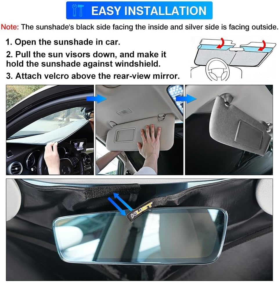 KUST Windshield Sun Shade for 2021-2025 2026 Acura TLX Sedan Accessories Sunshade Window Sun Visor Protector Foldable Blocks UV Rays Keep Your Car Cooler