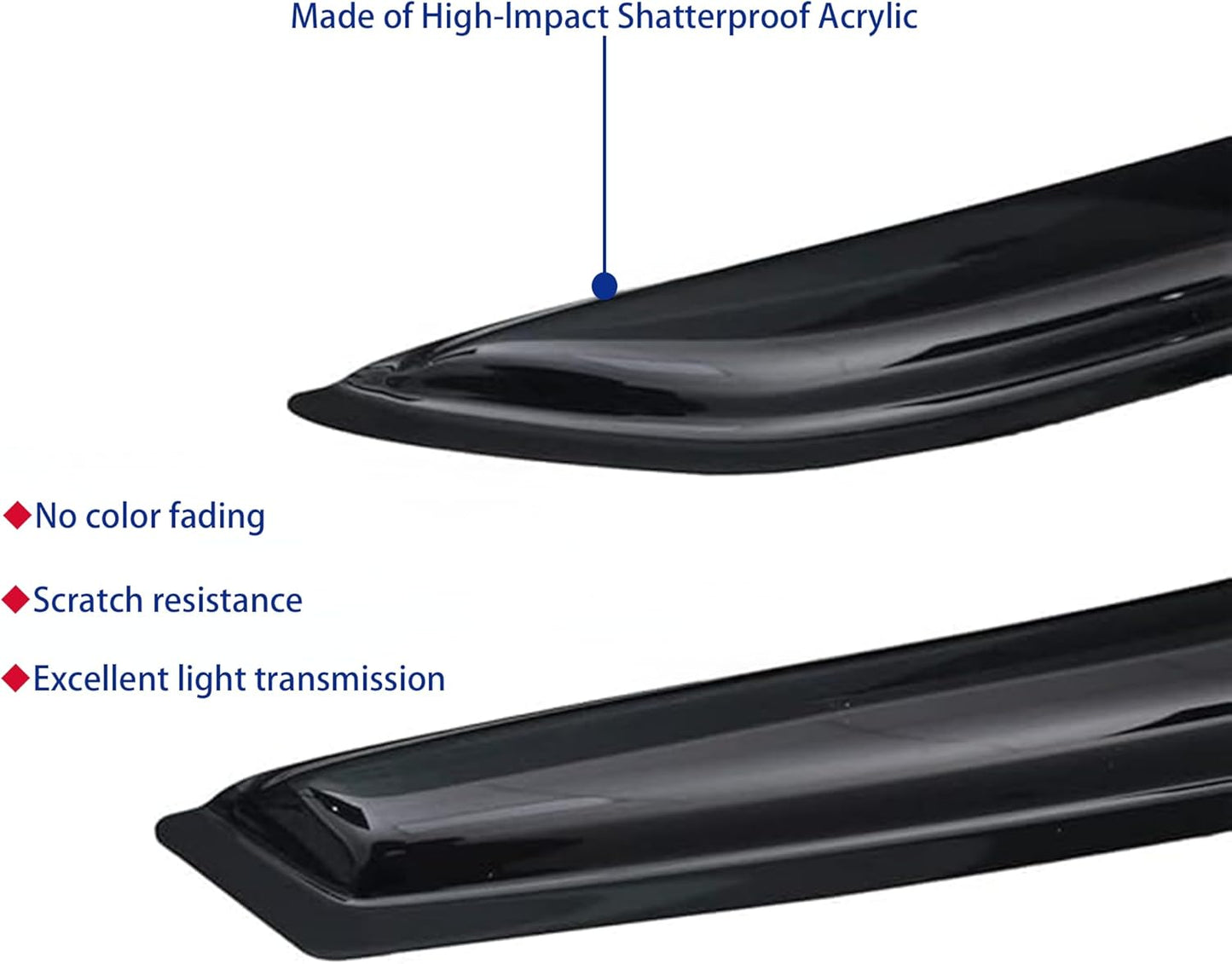 Window Visors Rain Guards fits 2012-2015 Civic Sedan, Out-Channel Window Wind Deflectors Vent Shades Accessories, Dark Smoke 4 Pcs, 2013 2014