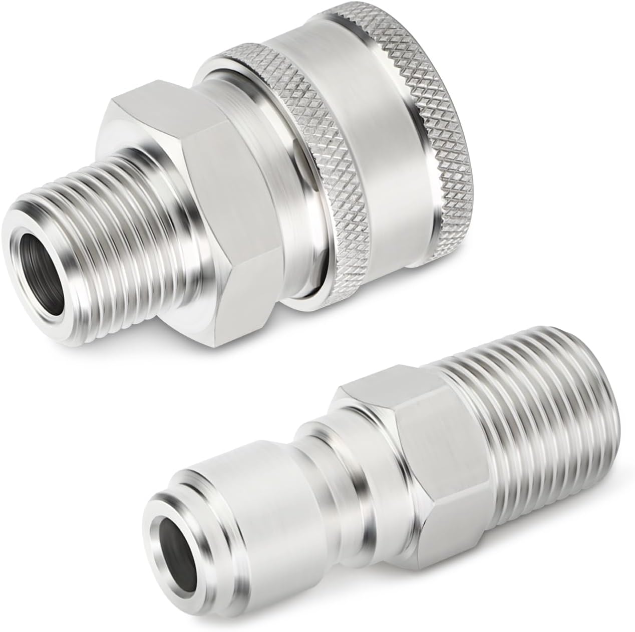 TAISHER 4PCS 304 Stainless Steel Pressure Washer Adapter Kit, Quick Connect Fittings,3/8" Male