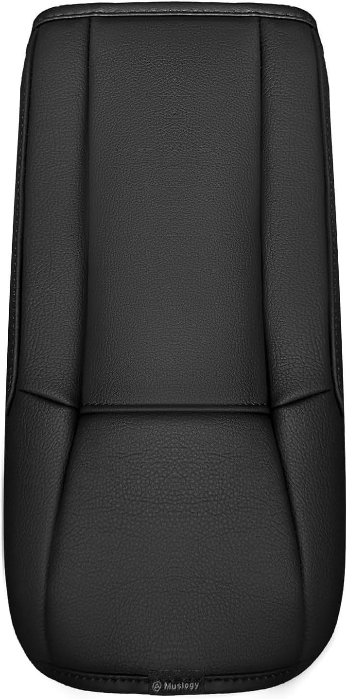 Muslogy Center Console Armrest Cover Compatible with Subaru Forester 2019-2024 Comfort Armrest Pad Arm Rest Cushion Vegan Leather Protector Regular Thick