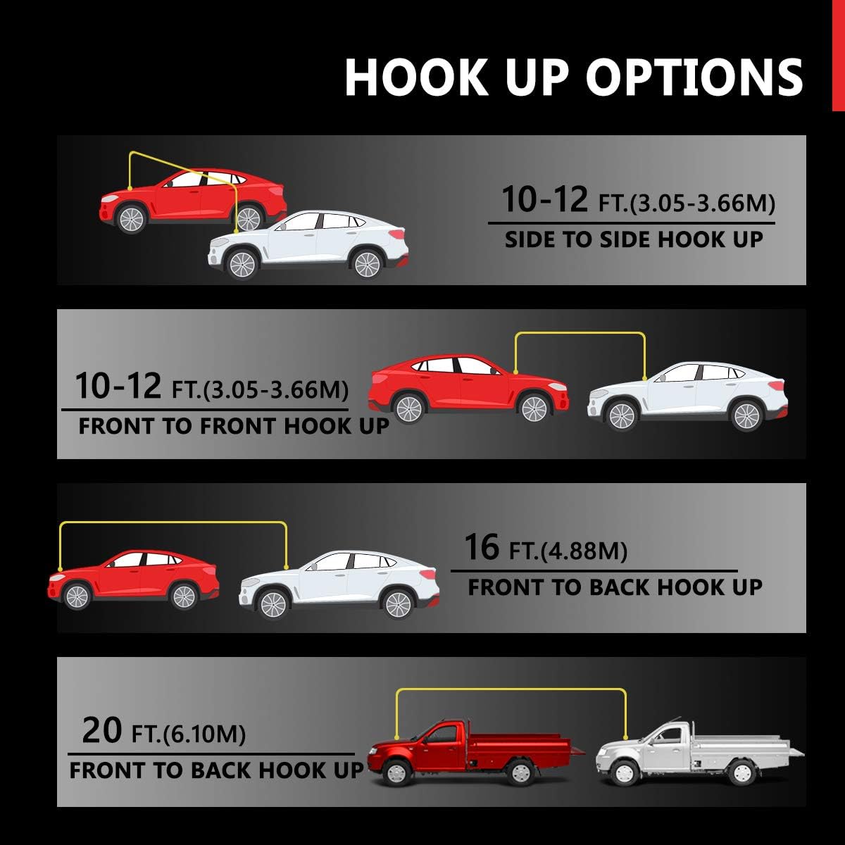 Auto Dynasty Heavy Duty 25 Feet 4 Gauge Booster Cable Power Jumper 500 AMP Emergency Battery Start Car/Motorcycle