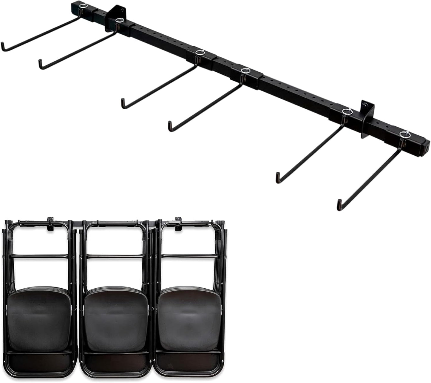 StoreYourBoard Chair Storage Rack Triple – Heavy Duty Folding Chair Rack for Home & Garage Organization, Holds 300 lbs, Chair Hangers for Folding, Patio, Beach & Camping Chairs