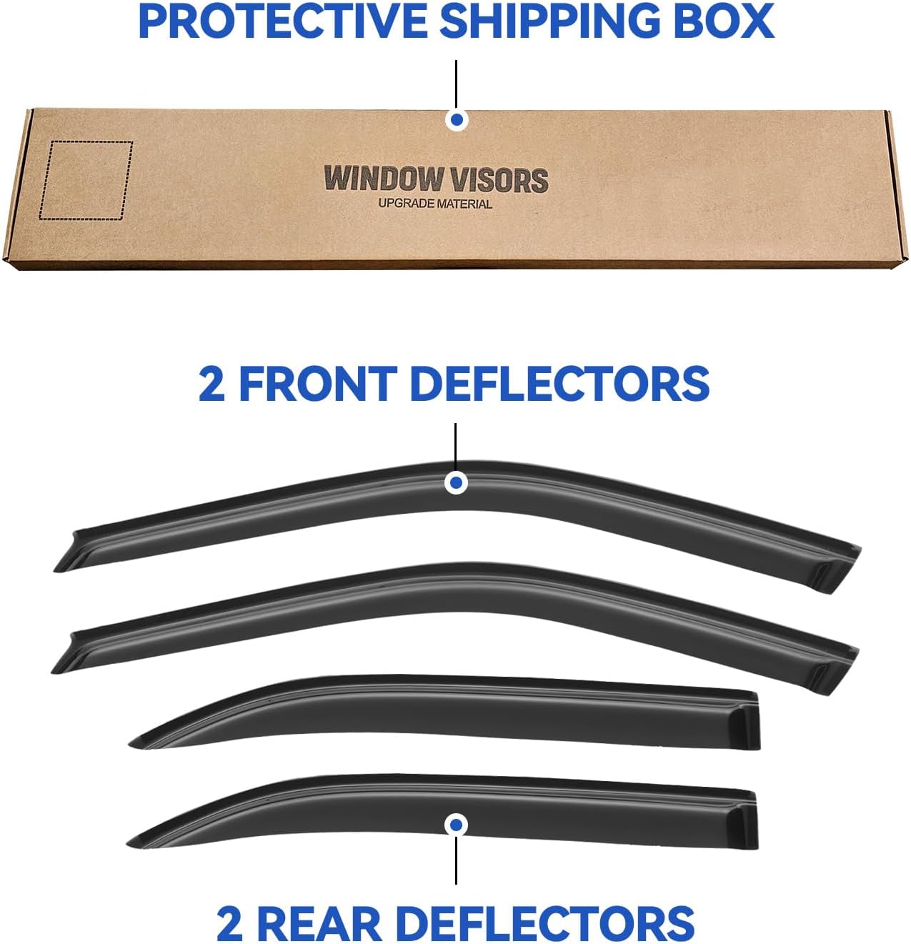 Window Visors Rain Guards Shield for 1996-2000 Honda Civic Sedan, Out-Channel Window Vent Wind Deflectors Visors Shades for 96-00 Civic