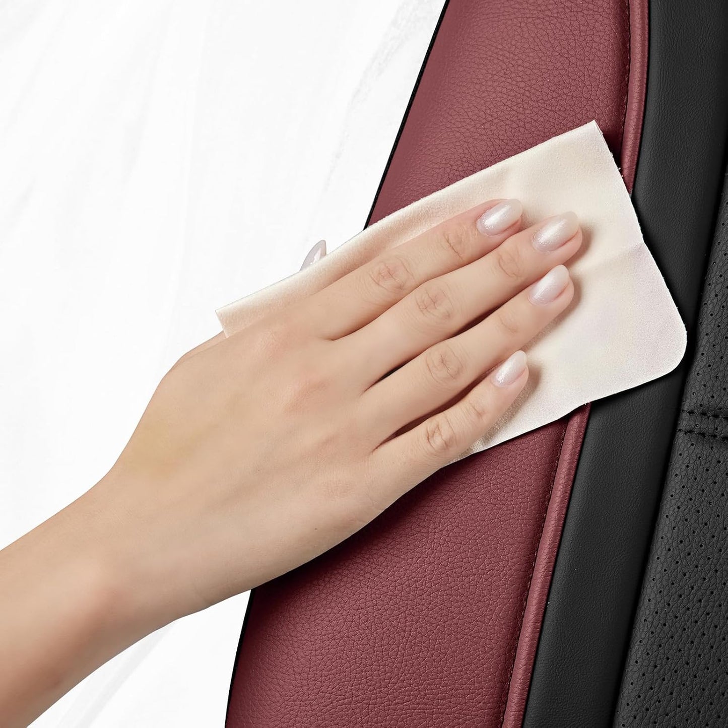 Road Comforts Leather Seat Covers, Breathable Car Seat Covers Front Seat for Men,Airbag Compatible, Automotive Seat Covers Set Universal Fit Most Cars,Vans,Truck,SUV