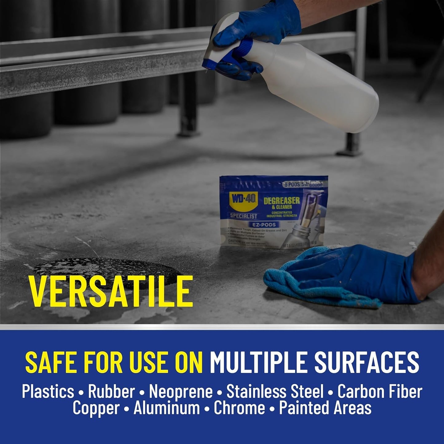 WD-40 Specialist Degreaser and Cleaner EZ-PODS, Customizable Industrial-Strength Concentrate, Multi-Surface Cleaning Solution, Cleans and Degreases BBQ, Patio Cleaner,1-Pack of 5 PODS