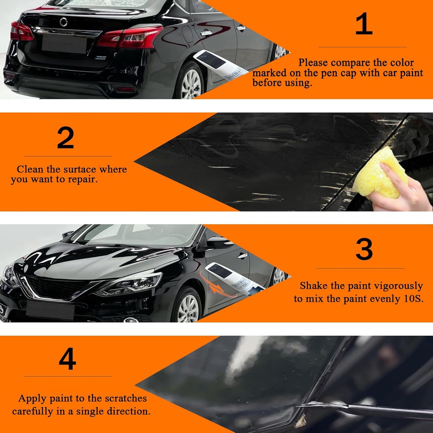 K23 Brilliant Silver Metallic Touch Up Paint for Nissan, Car Paint Pen Scratch Repair Two-In-One Touch Up Paint, Premium Car Scratch Remover for Deep Scratches