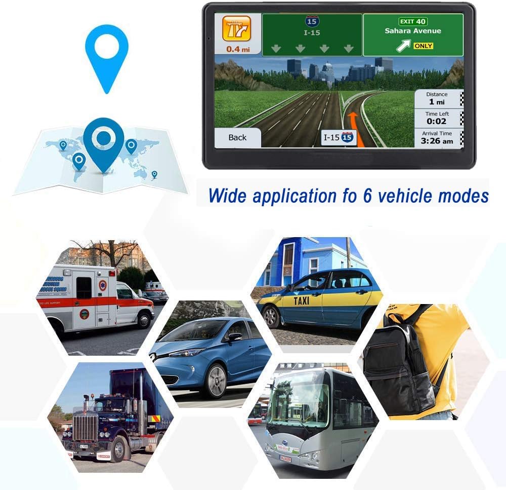 GPS Navigator for Car Truck RV, Latest 2025 Map, 7 inch Touch Screen Real Voice Spoken Turn-by-Turn Direction Reminding Navigation System for Cars, Vehicle GPS with Speed and Red Light Warning