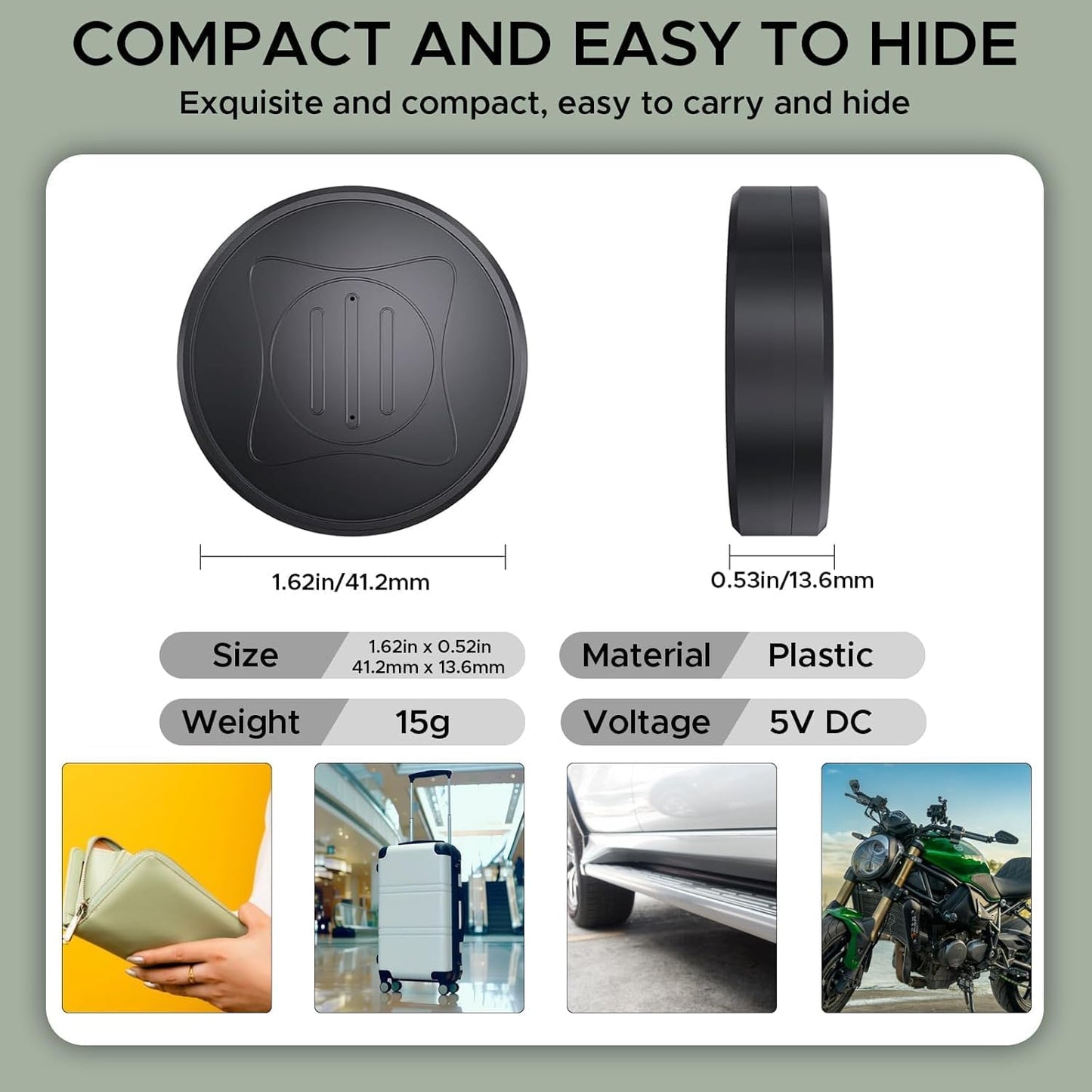 Mini GPS Tracker for Vehicles - Magnetic Real-Time GPS Tracker,Tracking Devices for Cars Hidden,Global Coverage Location Tracker for Kids,Dogs,Trucks/Person,No Subscription Required/No Monthly Fee