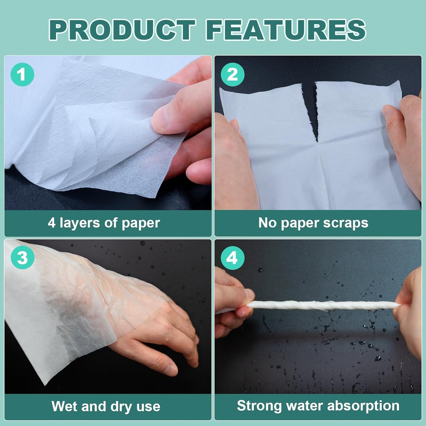 4-Ply Car Tissue Refills (1920 Layers) - 16 Pack Travel Size Tissues, Soft & Strong Disposable Facial Tissues for Car, Office, Home - 480 Sheets