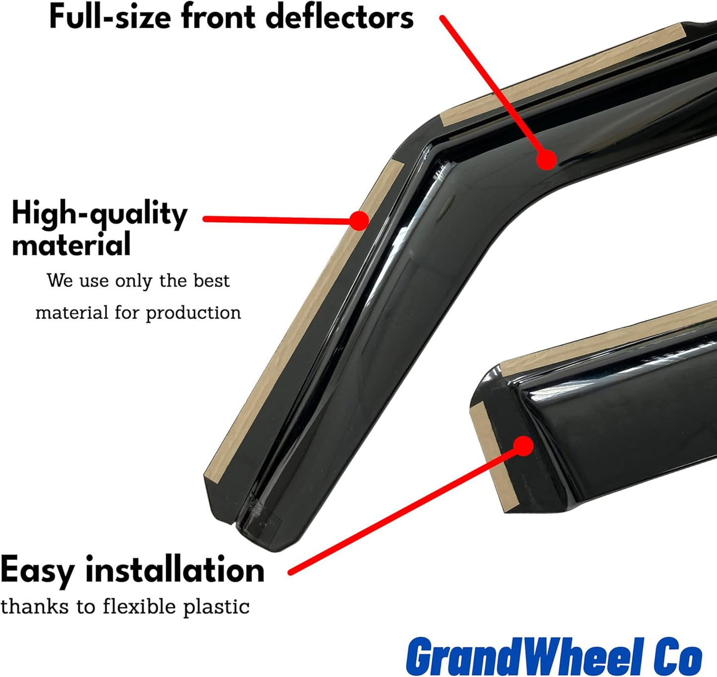 Window Deflectors Smoke Tinted In-Channel Side Window Vent Visor Deflectors Rain Guards Compatible with Tacoma 2005-2015 Double Cab - 4pcs. GW0731