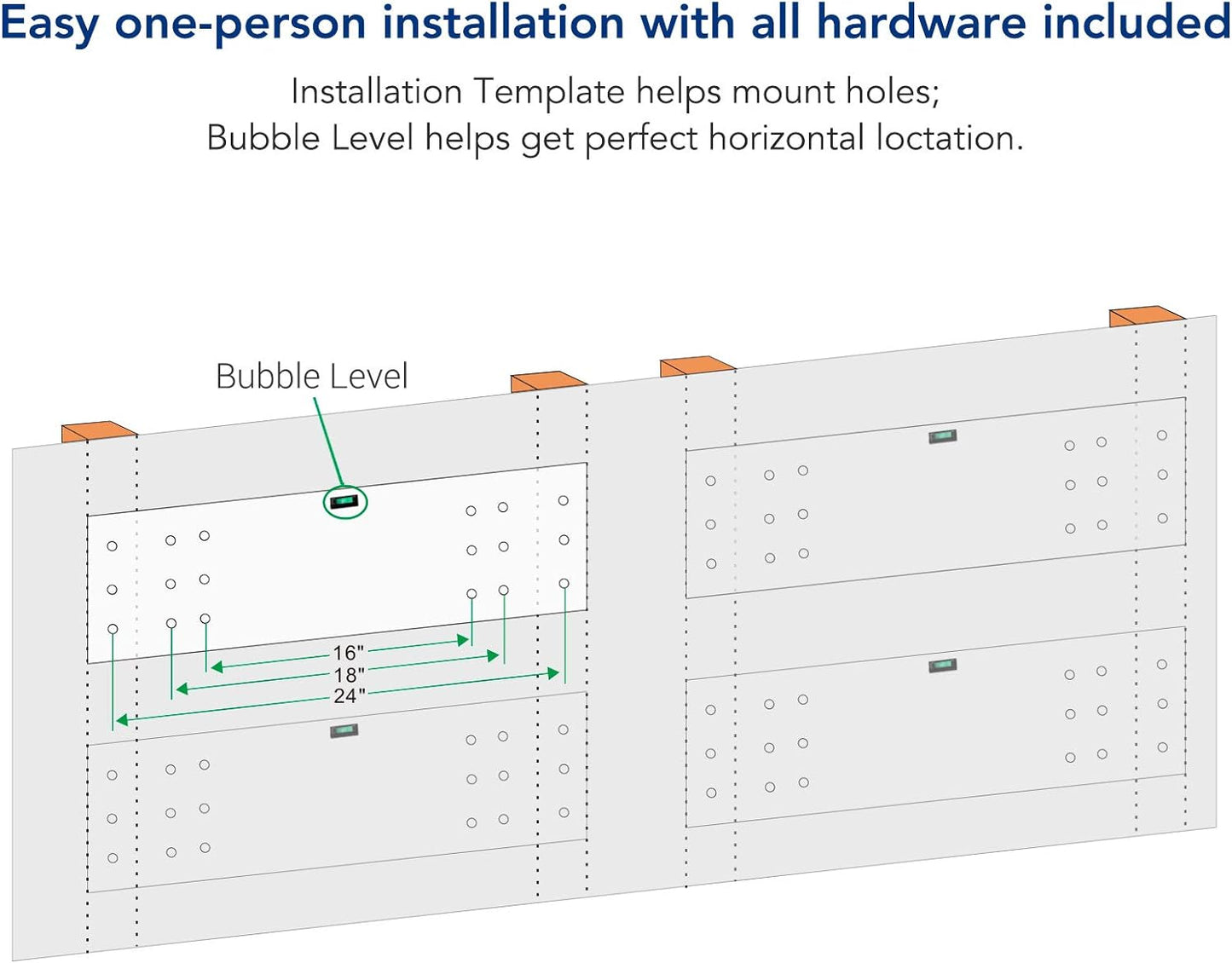 FLEXIMOUNTS 2-Pack 2x6ft Garage Shelving 24-inch-by-72-inch Wall Shelf Garage Storage Rack Floating Shelves, Black