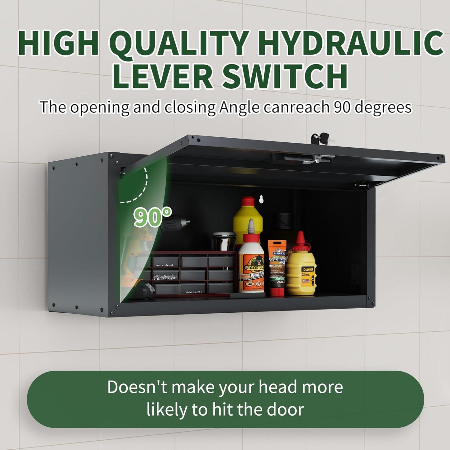 Garage Wall Cabinet,Metal Wall Cabinet with Doors and Adjustable Shelves,Steel Utility Wall Mounted Tool Cabinets for Home,Office,Kitchen,Warehouse