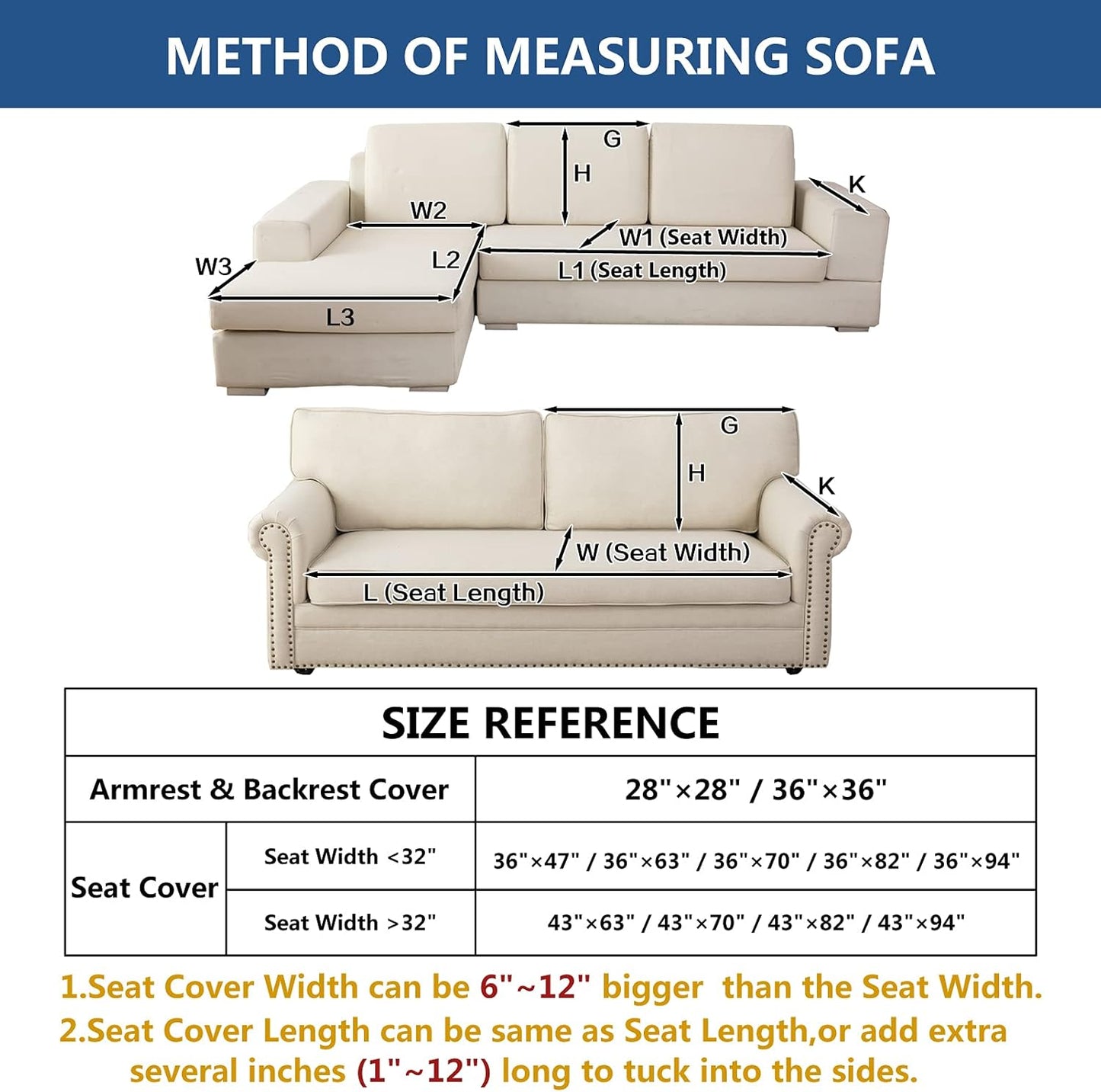 Eismodra Couch Cover,Sectional Couch Covers,Sofa Covers for 3 Cushion Couch,Anti-Slip Sofa Slipcovers for Dogs Cats Kids Loveseat Recliner L Shaped Armrest Backrest,Light Gray 43''x70''(Only 1 Piece)