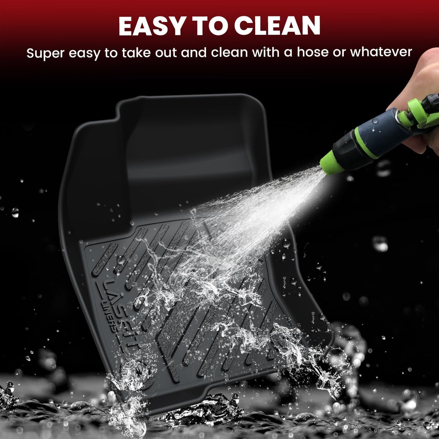 LASFIT Floor Mats and Cargo Liner for Ford Focus 2012-2018(Fit for Hatchback & Gasoline) and Focus RS 2016-2018 All Weather Custom Fit TPE Car Floor Liner, 1st & 2nd & Trunk Mat Combo Set, 4pcs Black