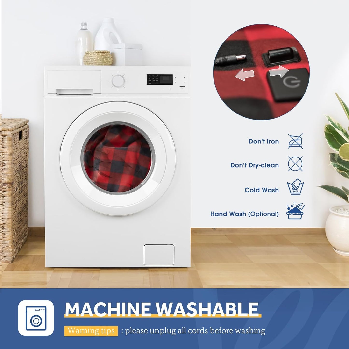 Sealy 12-Volt Heated Car Blanket with 2 Output USB Ports, 3 Heating Levels & 4 Hours Auto Off, Electric Blanket for Car Truck, SUV, RV or Camping, Machine Washable, 59" X 43", Plaid