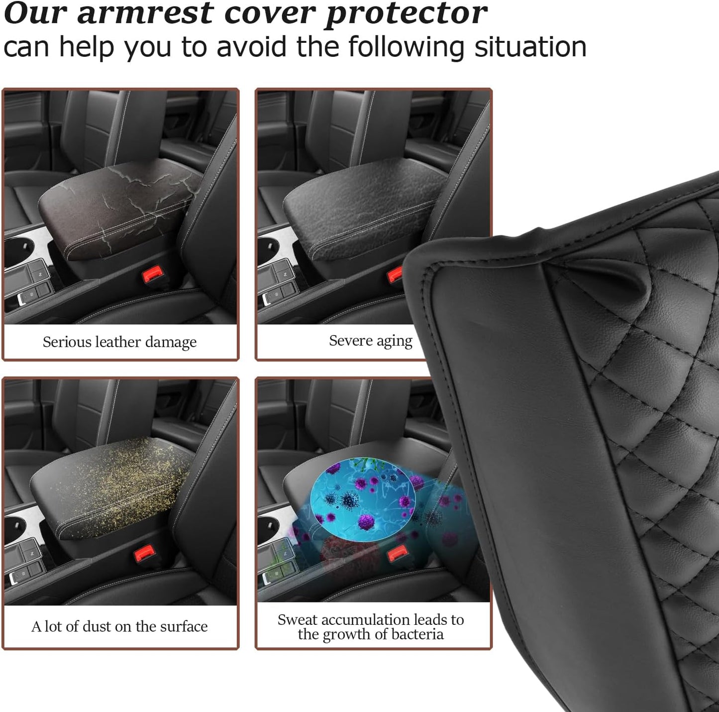 SKTU for 2024 2025 2026 Volkswagen Atlas Center Console Cover 2024 2025 2026 VW Atlas Armrest Cover 2024 2025 Atlas SE/SEL Seat Box Cover VW Atlas 2024 2025 2026 Accessories Center Console Cushion