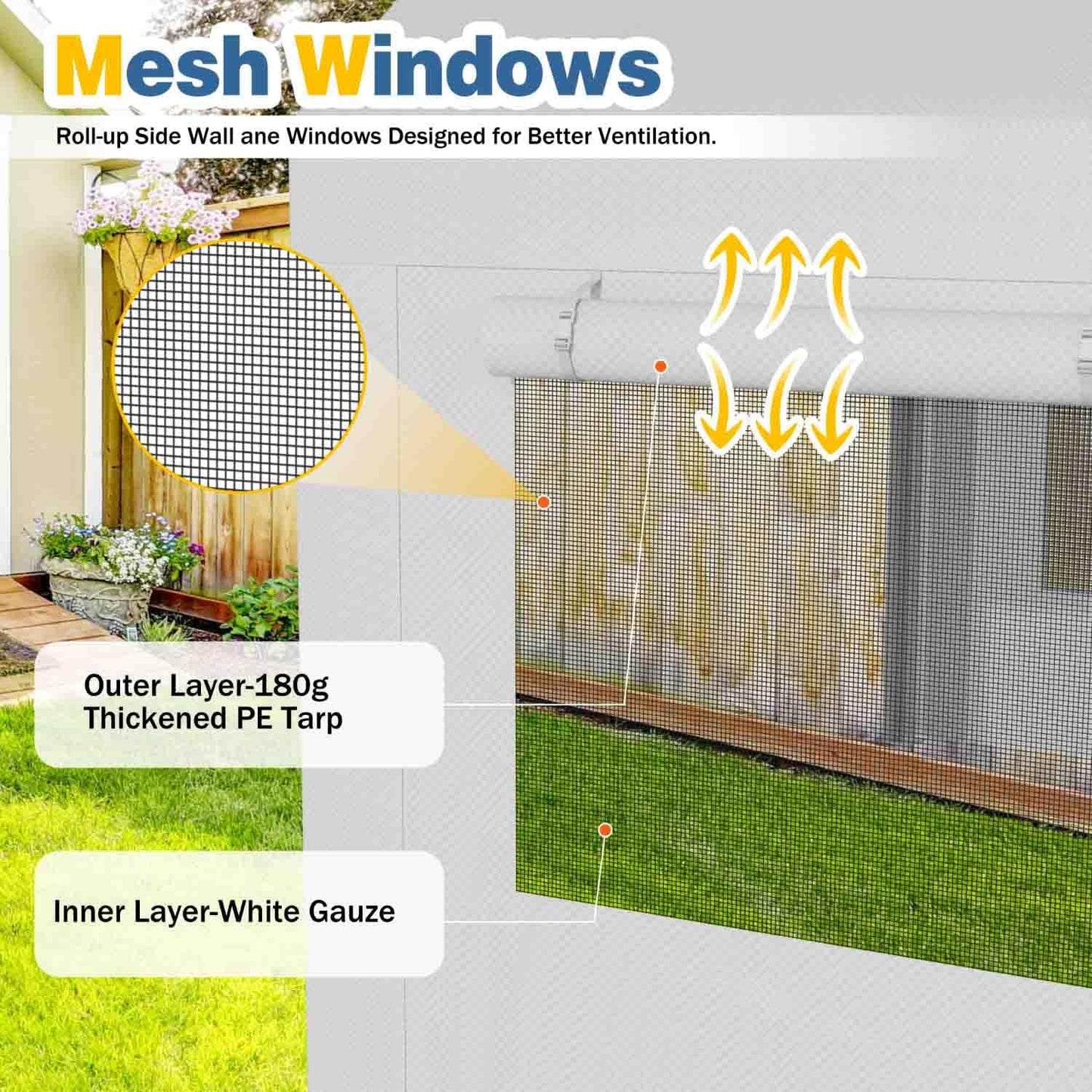 JAMFLY 12x20 ft Heavy Duty Carport with Roll-up Windows & Removable Sidewalls & Doors – Portable Garage Canopy with All-Season Tarp, Sandbags for Car, Truck, Boat, Motorcycle, White