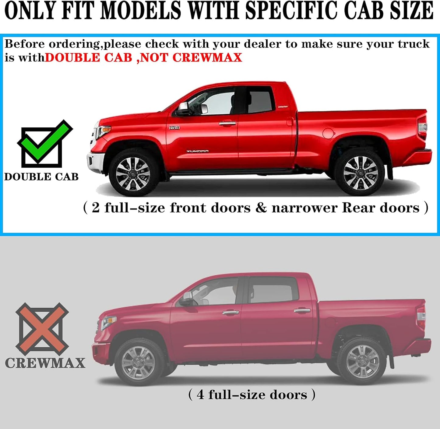 COMNOVA Running Boards Side Steps Step Bars Compatible for 07-21 Toyota Tundra Double Cab(3/4 Size Rear Doors, OE Style Oval 5 Inches Stainless Step Bars