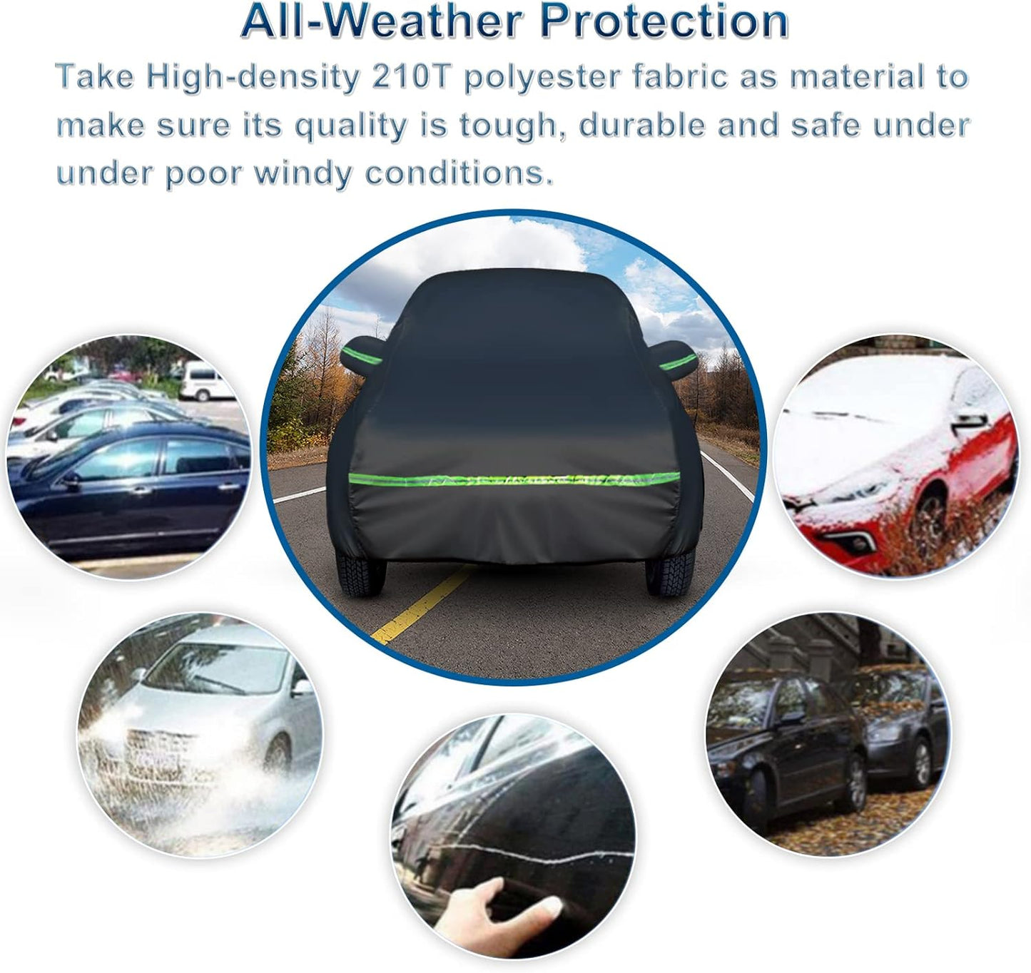 for New Beetle Car Cover Waterproof All Weather Heavy Duty Protection Outdoor Light Shell Full Car Covers Windproof with Driver Side Zipper Compatible with 1998-2025 Volkswagen New Beetle(Up to 194")