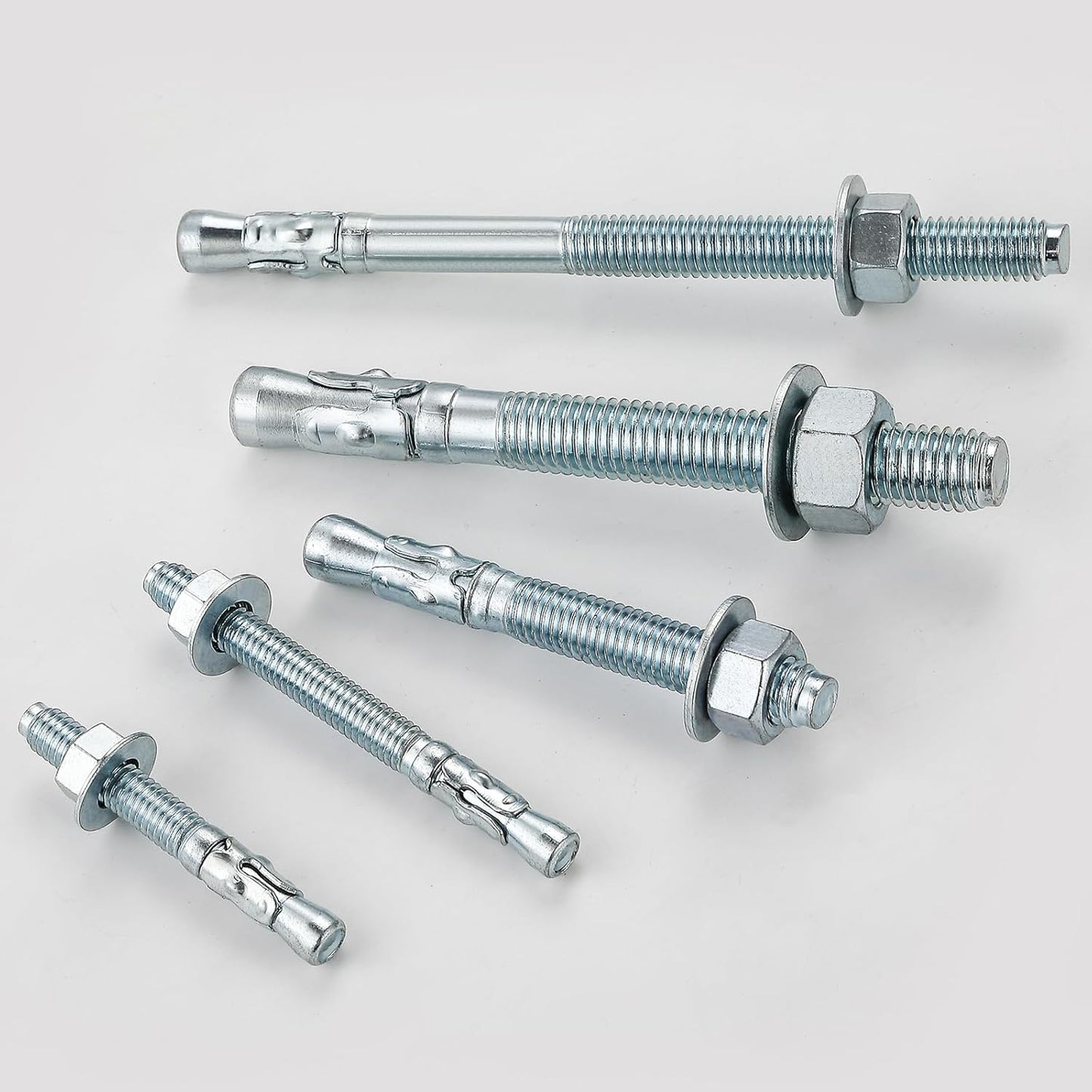 3/4x8 10Pcs Inch Standard Fasteners for Heavy-Duty Zinc Wedge Anchors for Cement and Concrete
