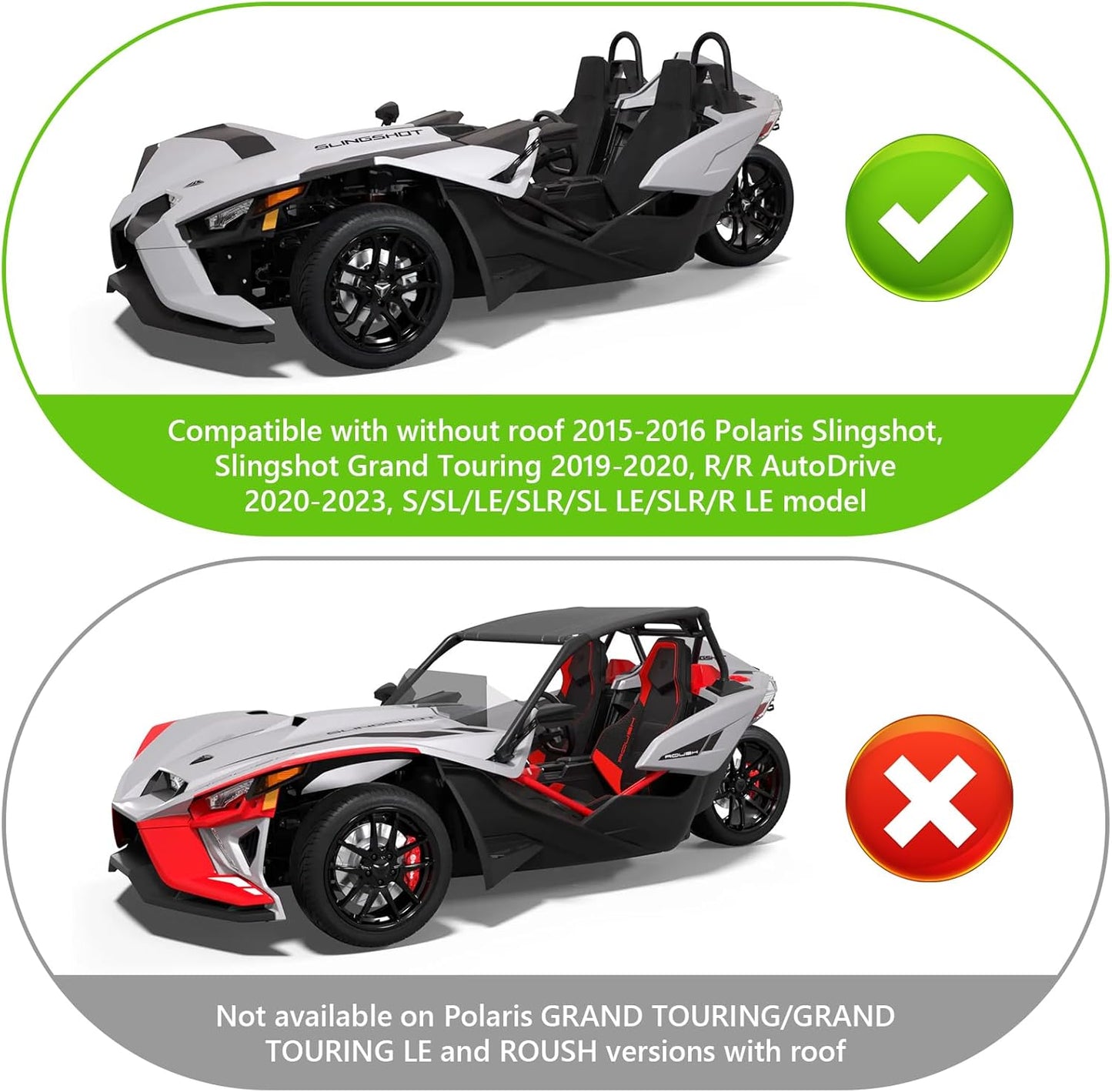 Half Cover for Polaris Slingshot, 420D Oxford Cloth Windshield Cover Waterproof Windproof All Weather Protection Covers for Slingshot S SL SLR R Signature LE Accessories
