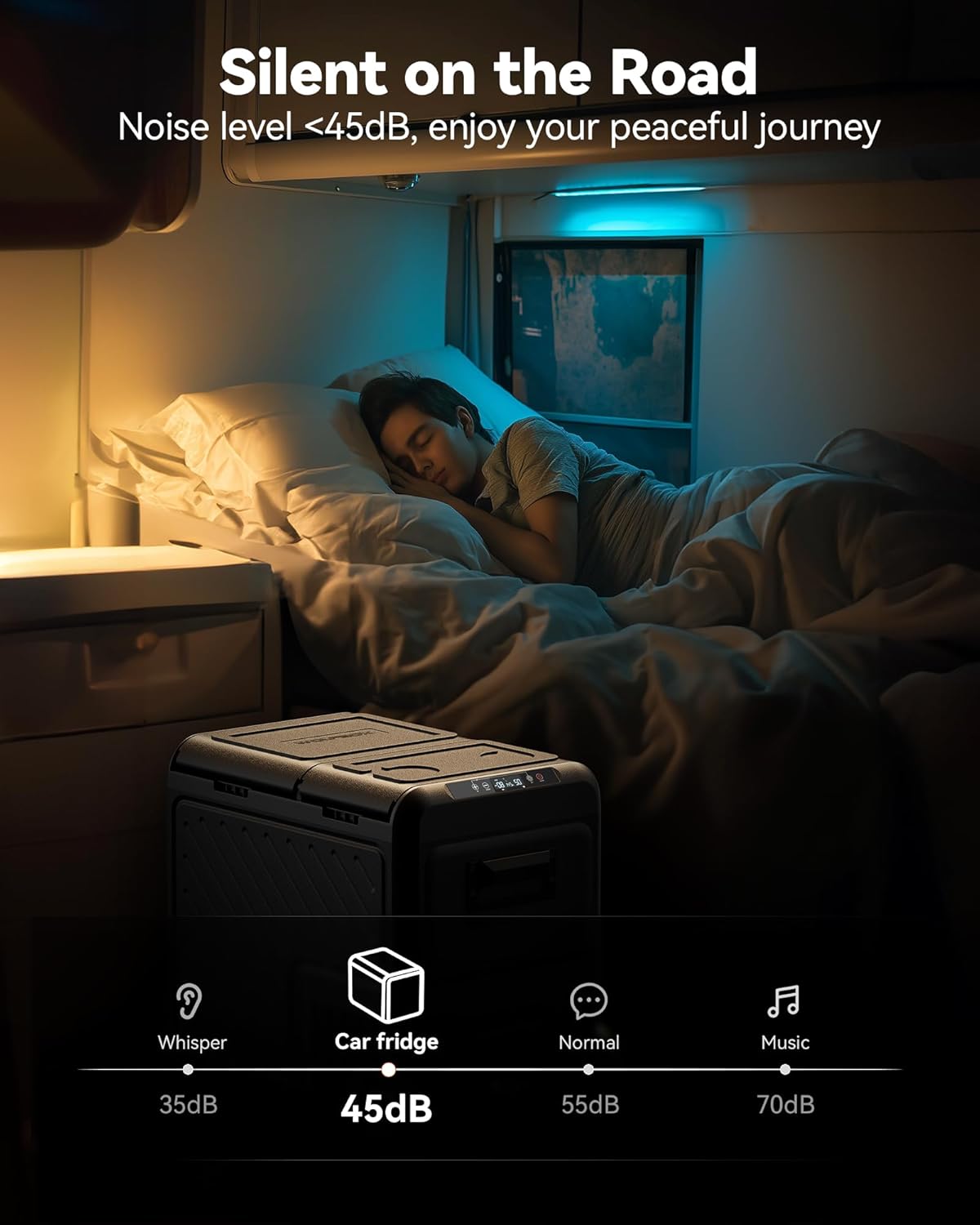 WOLFBOX 12V Car Refrigerator, 48 Quart Dual Zone Car Fridge, Portable Freezer(-8℉~68℉) with 12/24V DC 100/240V AC, APP Control Electric Cooler for Car, RV, Camping, Travel and Home Use