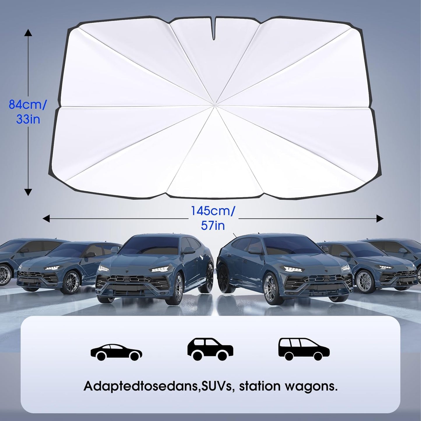 helloleiboo ๐๐๐5 ๐ผ๐ท๐ฎ๐น๐จ๐ซ๐ฌ Foldable Car Windshield Sun Shade Umbrella,360ยฐ Rotating Sunshade for Car Windshield Front Window Reflective Heat Automotive Interior Sun Protection for Cars Trucks