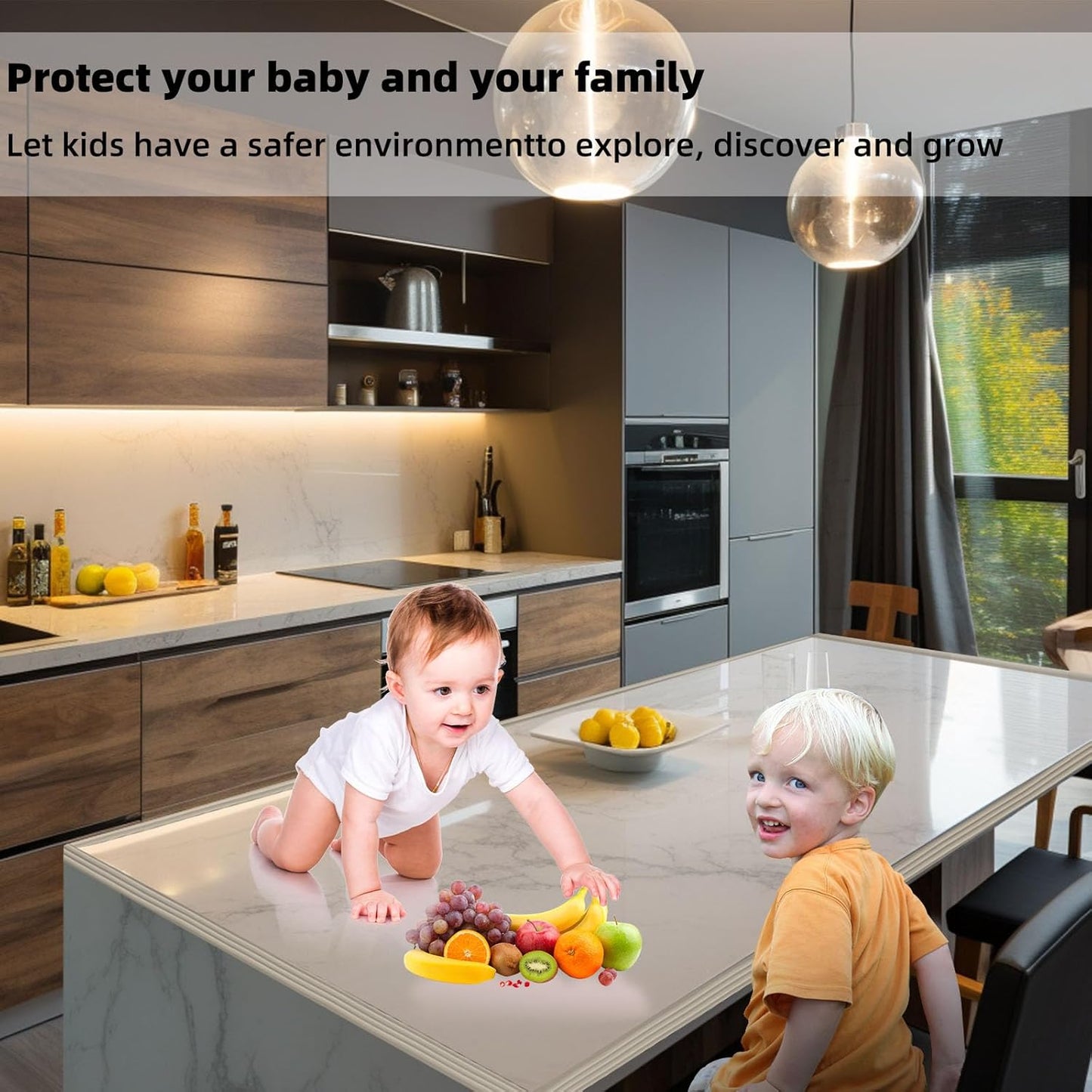 Corner Protector for Baby, Widen Edge Protector with Adhesive Backing, Baby Proofing Edge Corner Protectors Self Adhesive Furniture Corner Guard Bumper for Table, Desk, Fireplace (Gray, 16.4ft)