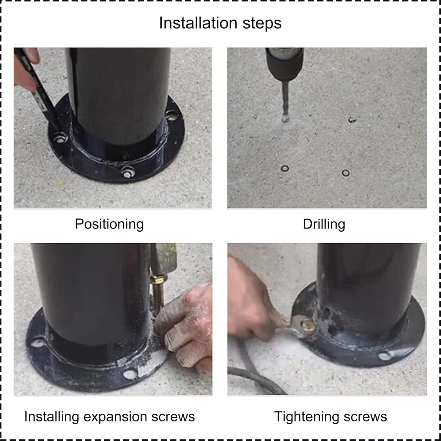 Safety Barrier Bollard for Driveways, Parking Bollard for Warehouse, Traffic Barricade Cones, Parking Stopper for Garage, for Construction Sites etc(Black (3PCS))