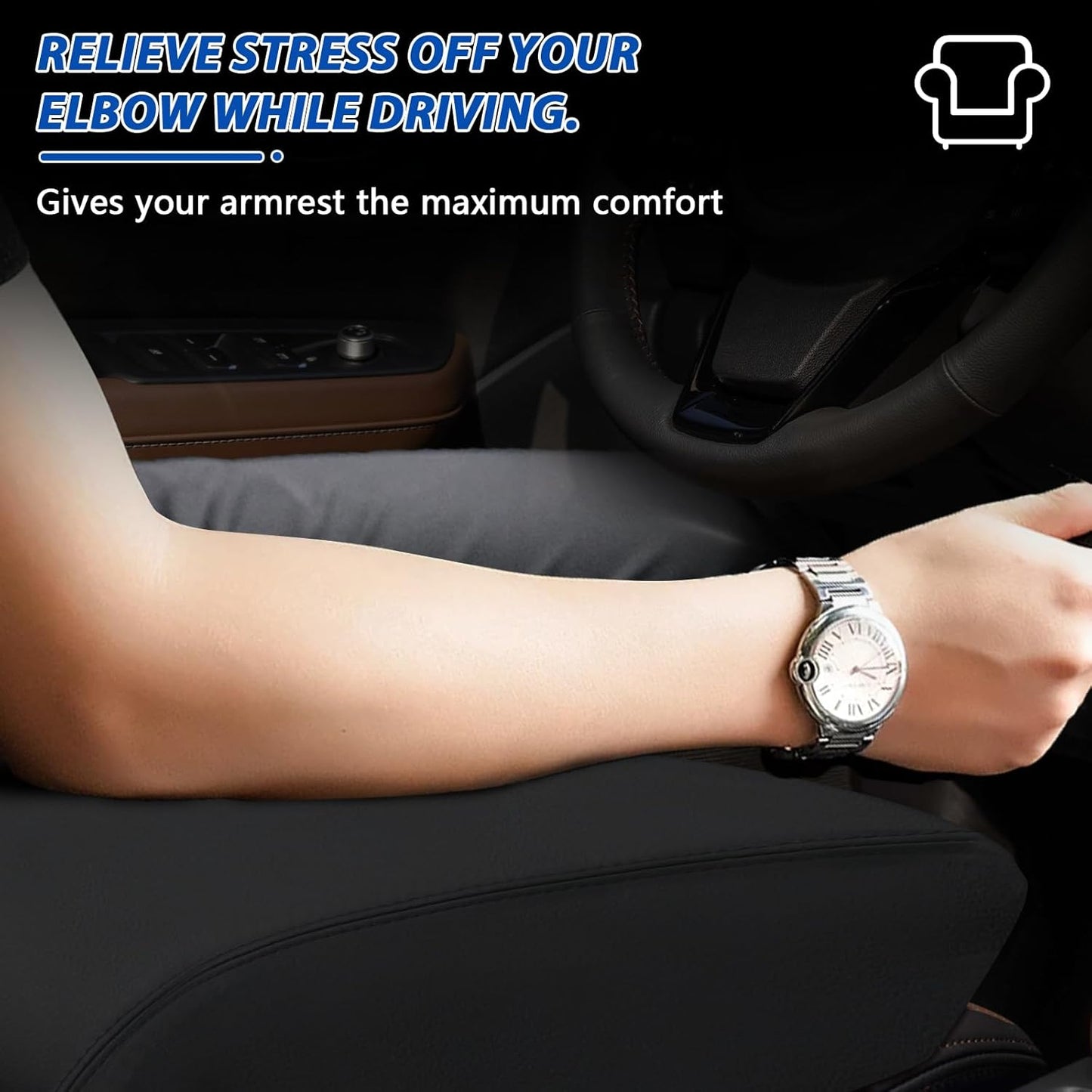 Center Console Cover Compatible with 2025 Subaru Forester, Leather Armrest Cover Arm Rest Box Lid Cover