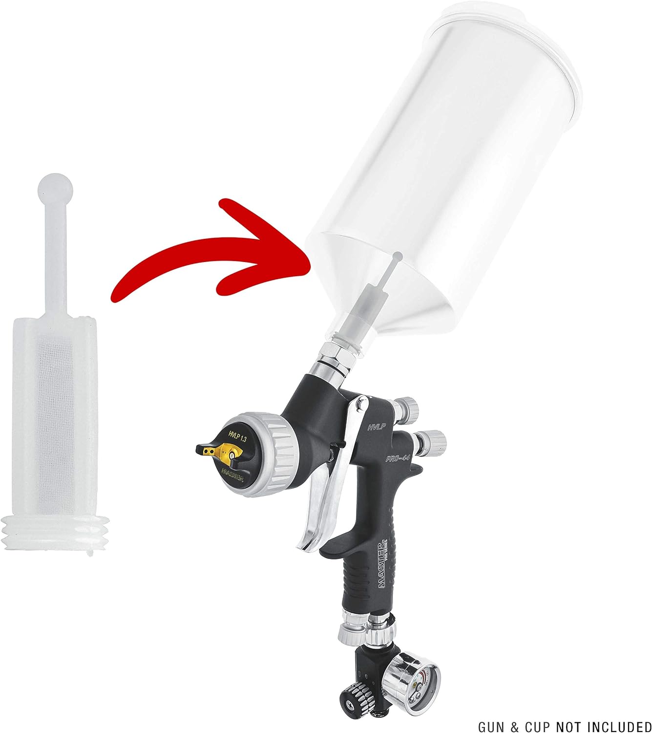 TCP Global Disposable HVLP Gravity Spray Gun Filters Fine Mesh (Pack of 24) - Universal Size Fits Most Gravity Feed Spray Guns to Strain and Catch Dirt Particles in Paint Coatings, Auto