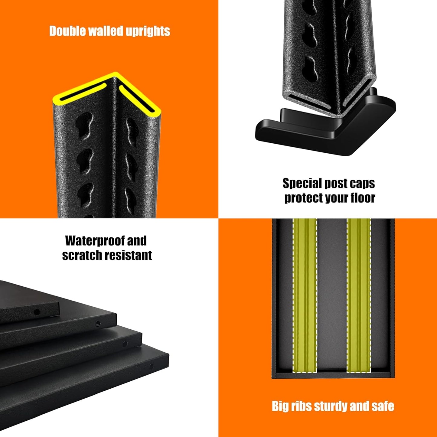 40in Wide Garage Shelving Heavy Duty,2000lbs Large Loads Adjustable Garage Storage Shelves,All Metal Storage Racks and Utility Rack Shelves, 40”W x 16”D x 72”H (Black)